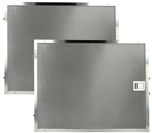 vhbw 2 x filter metallfettfilter kompatibelt med Miele DA5330D köksfläkt – 39,1 x 31,5 x 0,9 cm, rostfritt stål