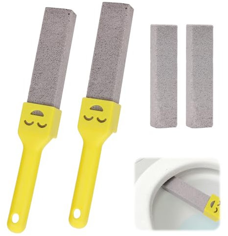Pumice and Stone for Toilet, 4Pcs Cleaning Stone Toilet Bowl Cleaner with Plastic Handle Brush for Kitchen Bathroom Pool Household