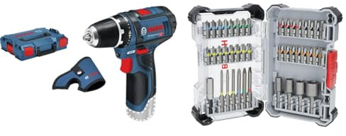 GSR 12V-15 (Body Only, L-Boxx) 12V D/Driver + 43x Extra Hard Screwdriver Bit Set, 43-Piece (197 x 110.5 mm, Professional Accessories Screwdriver, Drill)