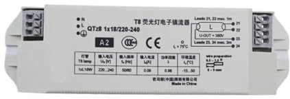 Reattore elettronico per lampade fluorescenti， Alimentatore elettronico QTZ8 18W 2 * Alimentatore for lampada fluorescente T8 da 18W Uno for due(Qtz8 1 X 18w)