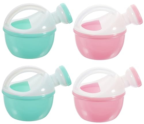 Toddmomy 4piezas Regaderas De Plástico para Niño Niña Pequeñas y Portátiles con Diseño Ergonómico para Regar Plantas Playa Colores Surtidos para Interior y Exterior