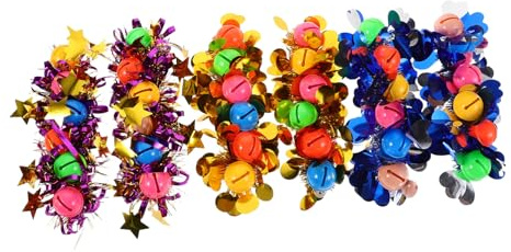 Yardwe 6stücke Handblumen für Cheerleader mit Pailletten und Glöckchen Armbänder für Bühnenauftritte Cheerleader-ornamente aus Pvc für Tanz und Sportaufführungen Kinderarmbänder mit Herz