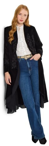 Joe Browns Women's Boutique Velvet Dress Coat, Black, 12