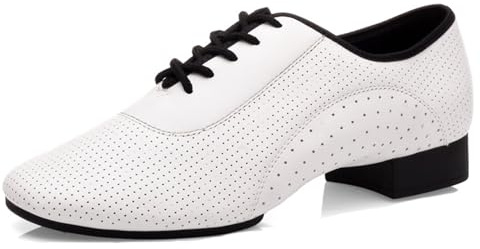 Sekiueo Herr Oxford-dansskor med gummidelad sula latin ballroom salsa tango karaktärsskor,Black,38 EU