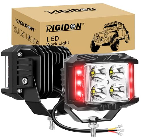 RIGIDON 2x led arbeitslicht kfz, 4 zoll 35W 3500lm spot strahler, led pods | weiß rot, 12V 24V, wasserdichte, offroad beleuchtung, zusatzscheinwerfer, nebelscheinwerfer, für auto ATV LKW traktor 4x4
