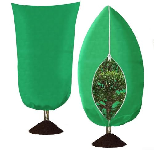 Funda protectora contra heladas para plantas al aire libre, 120 x 180 cm y 240 x 200 cm, tela no tejida verde, manta para árboles de jardín, flores, verduras, compatible con limoneros y plátanos (120