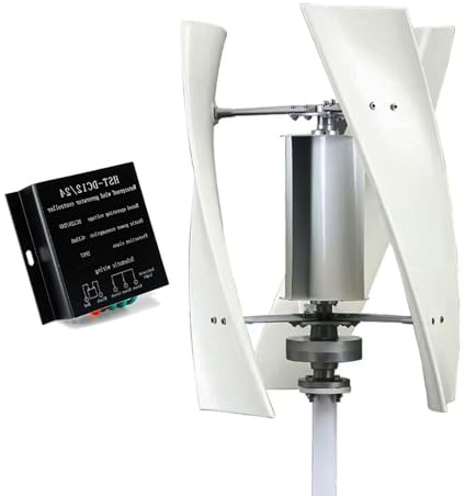 HYZHANHONG Kit Generatore Eolico da 3000W 12V-220V Turbina Eolica ad ASSE Verticale Maglev con Controller, Piccola Turbina Eolica Domestica Silenziosa a 3 Pale,Bianca,220V