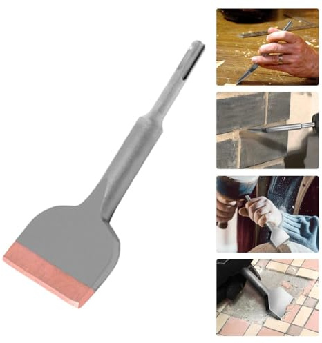 SDS Plus - Cincel de azulejos de carburo cementado de 180 mm, cabeza de acero forjado para eliminación de grandes superficies de azulejos, yeso y avances en paredes