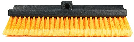 CARCAREZ 15 Flow-Thru Bi-Level Car Wash Brush Head Fits for RV Cleaning with Feather-Tip Bristles Orange