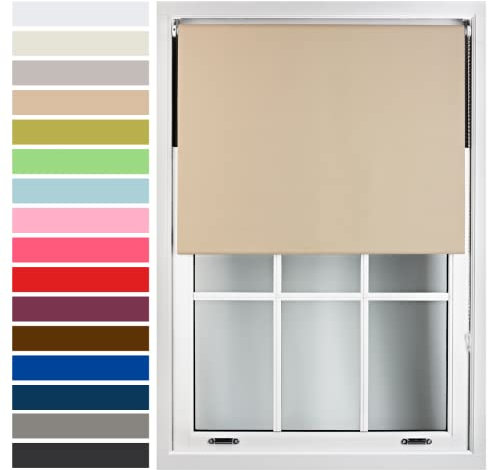 FURNISHED Premium-Rollos nach Maß – Verdunkelungsrollos mit Metallbeschlägen – wärmeisoliert und energieeffizient – ​​maßgeschneidert für perfekte Passform - Cappuccino, 90cm x 210cm