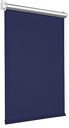 Victoria M. Tenebra Thermorollo Klemmfix Rollo, Verdunkelungsrollo, Hitzeschutz, Sichtschutz, Ohne Bohren, inkl. Montagematerial, 120 x 160 cm, Dunkelblau