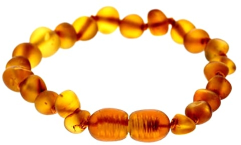 SilverAmber Jewellery UK New Baltic Amber Anklet Bracelet Cognac - Handmade 100% Genuine Raw Amber Beads - Premium Quality - Sizes 12-21 CM - (19 CM)