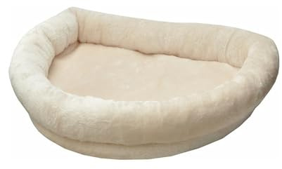 nanook Fensterbank Liege Top für Katzen - Fensterliegekissen - Plüschrand - XXL 60 x 45 x 10 cm - beige