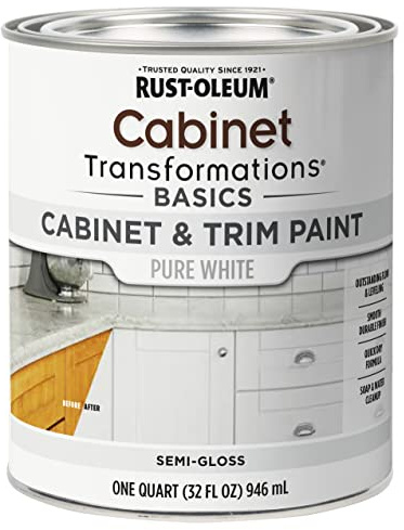 Rust-Oleum 372007 Transformations Basics Cabinet & Trim Paint, Quart, Pure White, 32 Fl Oz (Pack of 1)