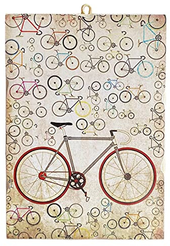 KUSTOM ART Bild im Vintage-Stil, Fahrrad-Druck auf Holz 25 x 18 cm