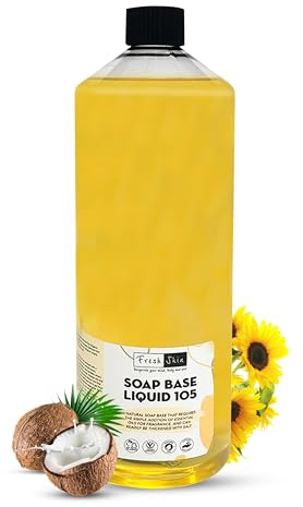 Freshskin Liquid Soap Base Unscented Body Wash 1000ml (1 Litre) | Made with organic vegetable oil, this gentle formula is free from added fragrance and suits all skin types.