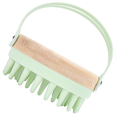 FRCOLOR Kopfhautmassagegeräte Haarshampoobürste und Silikon Reinigt die Kopfhaut Massiert Sanft für Tägliche Anwendung unter Dusche