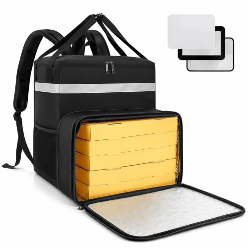Lebensmittellieferungsrucksack,Wasserdichten Isolierter Lieferrucksack | Große Kühltasche,Kühlrucksack für Pizza für Ausflug, Camping, Wandern, Strand,Outdoor Reisen BBQ Wandern,38x36x38CM