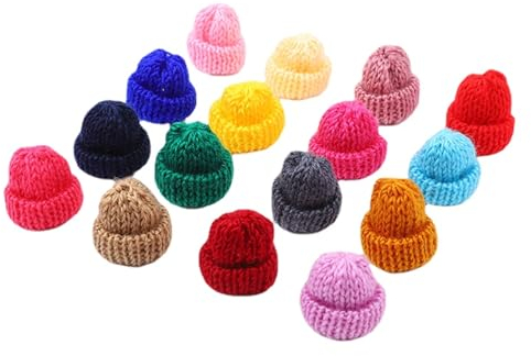Mini Strickmützen Zum Basteln Mützen Für Sorgenwürmchen Mützchen Sorgenwürmchen Weihnachtsmützen Puppen Hut Zum Kleine Weihnachten Basteldekoration Gestrickt Ornamente (ohne den Ball,100 Stück)