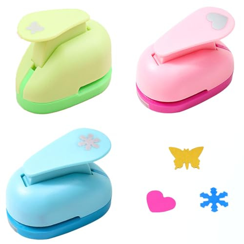 3 Stück Papierstanzer Set, Stanzer Set Motivlocher Stanzer Papierstanzer Motivlocher Stanzer Set für Geschenkanhänger Basteln Scrapbooking Fotos Grußkarten(Schmetterling Liebe)