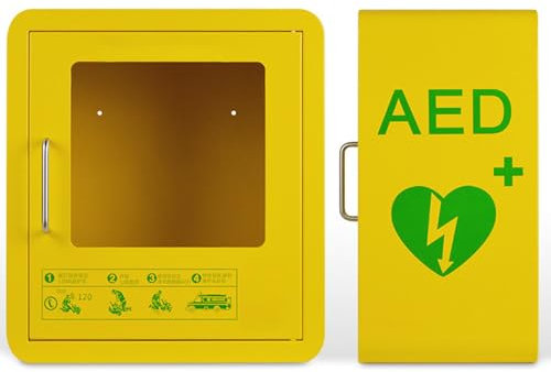 GLDWEY Armadietto for Defibrillatore AED Montato A Parete, armadietto da Parete con Allarme, Scatola di Allarme per defibrillazione cardiaca per casa, scuole, Club, un'unità indispensabile