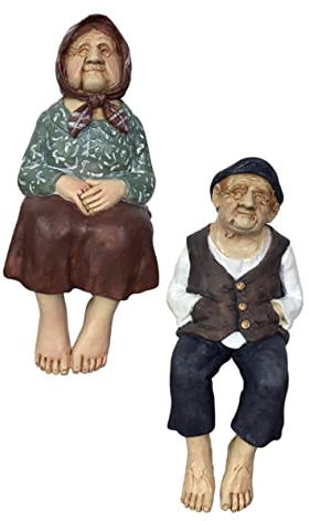 Cabilock Kunstharz Skulptur Eines Älteren Paares als Tischdekoration