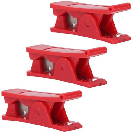 3 Pcs Compact PTFE Pipe Cutter & PE Hose Tube Cutter with 1/8-3/4 Inch OD Range, Premium ABS & Stainless Steel Material, Self-Supporting Design for Smooth Cutting