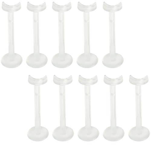 Piercing Retainers 10 Stück Lippe Bars Bioflex Kunststoff Zungenpiercing Lippenpiercing Acryl Tragus Ohr Studs 1.2 mm(16 g) 6 MM Clear Earrings Männer Frauen Aretes Para La Nariz Klar Mond