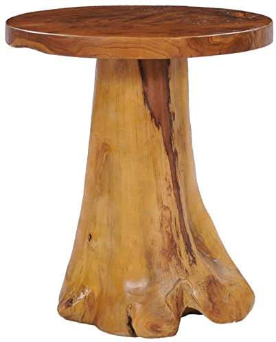 Fasba Couchtisch, Sofatisch für Wohnzimmer, Wohnzimmertisch, Beistelltisch, Kaffeetisch, Wohnzimmermöbel, 40×40 cm Massivholz Teak