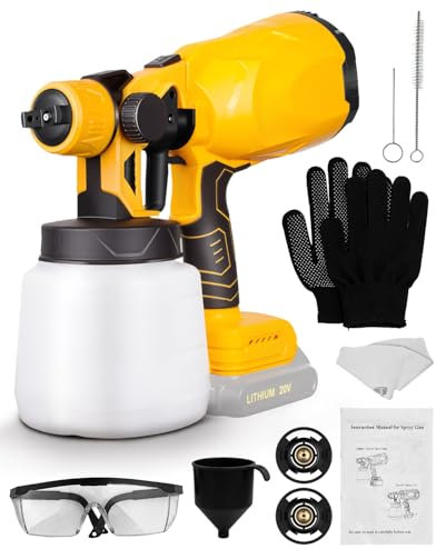 Cordless Paint Sprayer for 18V/20V Batteries - 3 Adjustable Spray Modes, 1000ml Container, Fence & Deck Sprayer Gun for Wood, Furniture & Walls (No Battery)