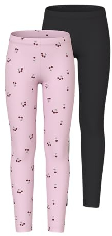 Nkfvivian 2P AOP leggings Noos, svart, 122-128