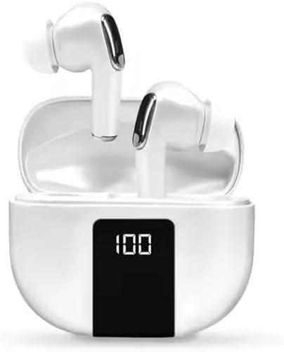 Wireless Bluetooth 5.3 Earbuds, HiFi Stereo Bass, 40H Playtime, 4 ENC Mics, IP7 Waterproof, USB-C, LED Display