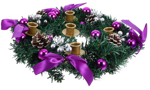 Garneck Christmas Advent Wreath Ring Candle Holder Sturdy Stand for Holiday Tabletop Centerpiece Decoration Elegant Design for Festive Home Decor