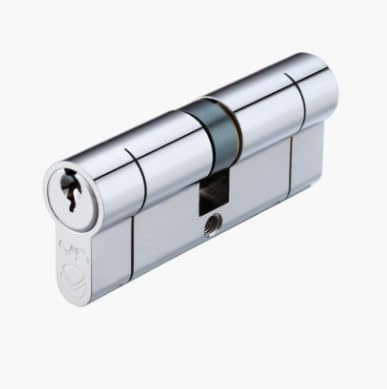 Kooples Hardware Polished Chrome V5 Euro Profile Double Cylinder Lock – 5-Pin Brass Core – Keyed Both Sides – Secure Chrome Door Barrel - Fixings Included (Euro - Keyed to Differ (E), 90mm)