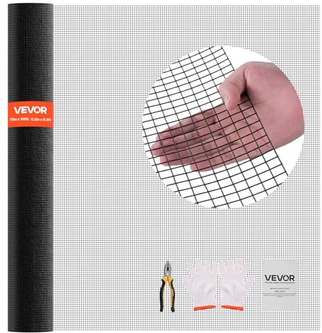 VEVOR Hardware Cloth 72 in x 100 ft, 1/2 in 19 Gauge Galvanized Wire Mesh Roll, Weather-Resistant Vinyl Coated Chicken Wire Fencing, Heavy Duty Welded Garden Plant Fencing for Rabbit Cage Snake Fence