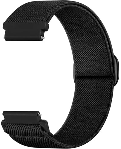 Aurrain 20mm Elastisk nylon klockarmband,kompatibelt Galaxy Watch 7/FE/6/6Classic/Active2/Active40mm/Vivoactive 6/5/3/AmazfitGTS,Unisex elastiskt nylonarmband för sportklocka.