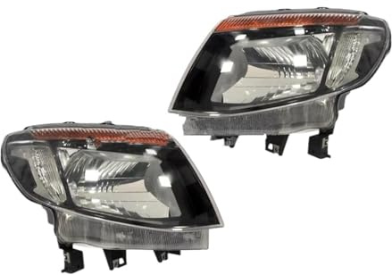Juego Faros Delanteros Para Ford Para Ranger 2012 2013 2014 2015 1 Par De Faros Delanteros Para Parachoques Delantero Faros Principales Coche(Negro)