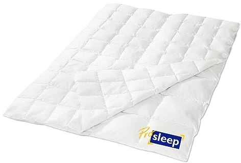 HANSKRUCHEN Pro Sleep - Edredón de plumón (200 x 200 cm, 4 estaciones, todo el año, fabricado en Alemania, 100% algodón, apto para alérgicos)