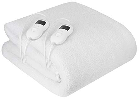 Camry CR-7421 - Calienta Camas Eléctrico Doble, 170W, 8 Niveles de Temperatura, Temporizador, Lavable, 160 x 180 cm, Protección por Sobrecalentamiento