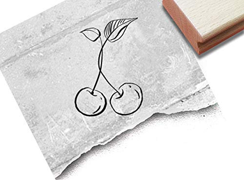 Stempel Motivstempel Kirschen - Bildstempel für Karten Basteln Schilder Etiketten Tischdeko Scrapbook Garten Küche Geschenk Geburtstag - zAcheR-fineT