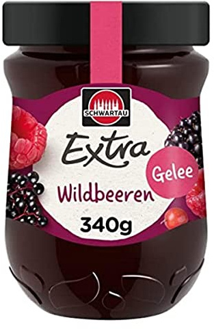 Schwartau Extra Wildbeeren | Fruchtiges Gelee aus Beerenvielfalt | 340 g | Für Frühstück & Brunch | Ideal zum Backen | Mit Fruchtstückchen | Ohne Zusatzstoffe | Qualität seit Generationen