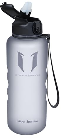Super Sparrow Borraccia Sportiva & Bottiglia Bambini Senza Perdite - Borraccia Sportiva con Cannuccia - 1.5L Bottiglia Acqua Riutilizzabile di Grande Capacità - Senza BPA