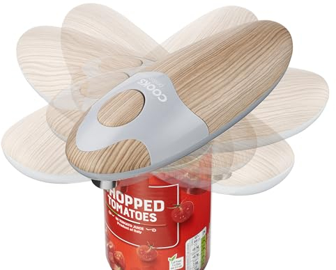 Cooks Professional Apriscatole elettrico | Apriscatole automatico senza fili per artrite e artrite | Aprilattine a mani libere | Design One Touch (grigio nordico)