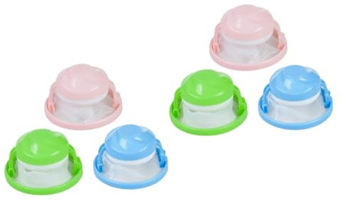 FRCOLOR 6pcs Pet Hair Remover Tool Washing Machine Filter Bag Lint Trap for Clothes Carpet Random Color