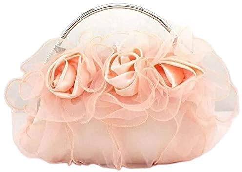 RajoNN Damen-Abendhandtaschen, Blumen-Spitzentasche, Brauttasche, Hochzeitsbankett-Tasche (rot)