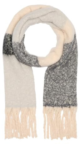 s.Oliver Gemusterter Fransenschal grau meliert 1
