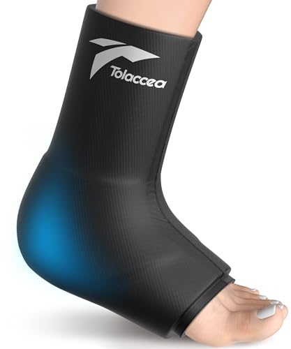 Tolaccea Pack de glace pour cheville et pied PRO pour blessures, pack de glace en gel pour thérapie par le chaud et le froid, flexible pour fasciite plantaire, entorse XL(Pack of 1, épaissir)