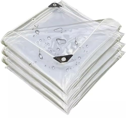 DSFHVBDD Transparente Plane Wasserdicht 2x3, Zeltplane Wasserdicht mit Ösen, Abdeckplane Wasserdicht Transparent, Plane Multifunktionale, Abdeckplane für Outdoor & Garten Holz Camping