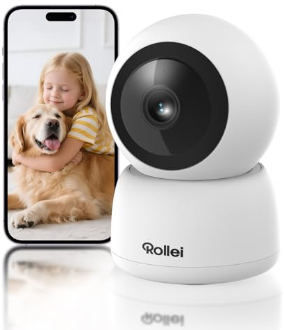 Rollei Überwachungskamera Innen 360° Indoor Security Cam Kamera Überwachung | IPC-88 Innen 1080p mit Bewegungserkennung Nachtsicht Zwei-Wege-Audio Überwachungskamera-Kameraüberwachung-Kamera-Überwachung