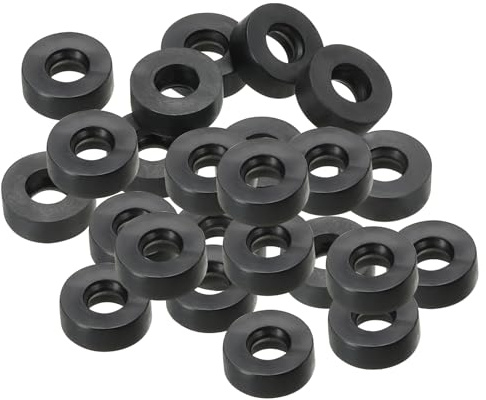 PATIKIL 24pz Rondelle Piatte in Gomma M5, Rondella Piatta 5mm ID x 12mm OD x 4,5mm Spessore Anello Tenuta Separatore Guarnizione per Tubo Rubinetto Tubo Acqua Bullone Fissaggio, Nero